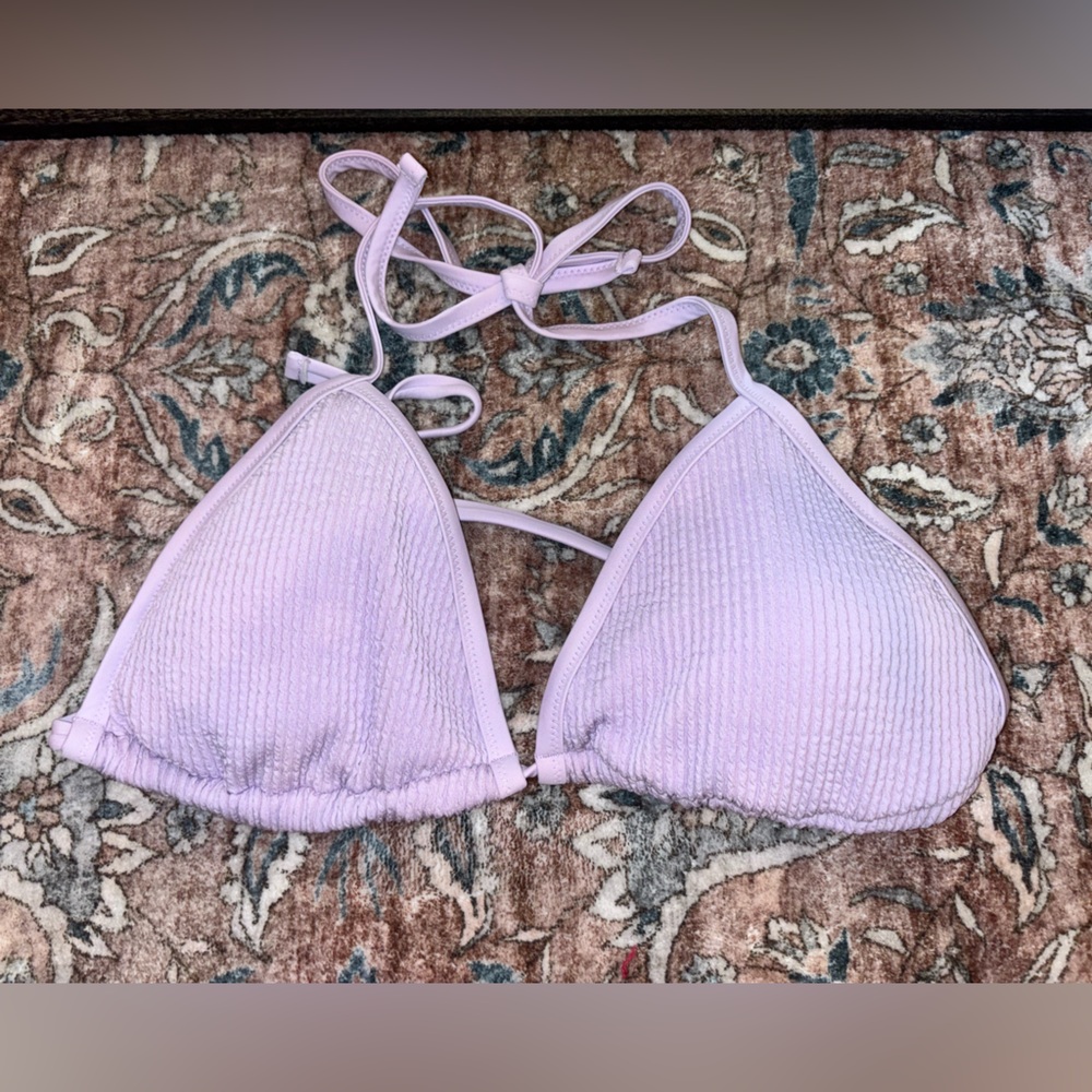 Aerie Lilac Ribbed Bikini Top